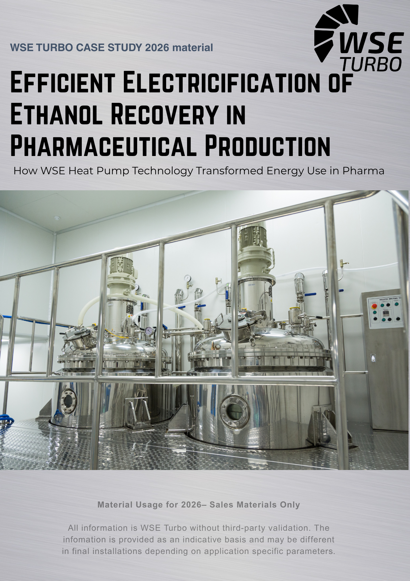 frontpage of case study for efficent electrification of ethanol recovery in pharmaceutical production